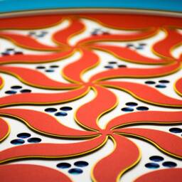 3D Traditional Pattern Decor, Layered Paper Wall Sculpture, Art, Hanging, Anatolian Tile Geometric Design, Creation - thumbnail 2