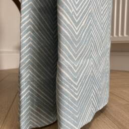 Sample Only - Curtains Made To Measure? Just Need Pole Length & Drop Quote Blue Chevron White Linen - thumbnail 3