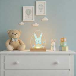 Easter Egg Bunny Led Night Light Gift With Name - Keepsake For Daughter, Niece, Granddaughter - thumbnail 4