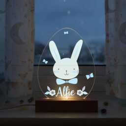 Easter Egg Bunny Led Night Light Gift With Name - Keepsake For Daughter, Niece, Granddaughter - thumbnail 2