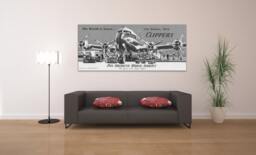 Vintage Airplane Art Print Pan American Airways Canvas Or Matte - thumbnail 1