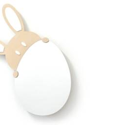Safety Mirror Bunny Cappuccino With Led Light - Wall Decor Nursery Kid Wooden - thumbnail 2