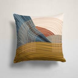 Abstract Pillow Cover-Geometric Natural Pillow Case-Garden Party Cushion Cover-Housewarming Cushion Case-Gift For Her-Handmade Material - thumbnail 2
