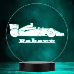 Sport Racing Car Silhouette Motorsport Personalised Gift Multicolour Night Light - Bedroom Lamp