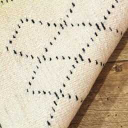 Yellow Handmade Wool Berber Runner Rug Custom Moroccan Design - thumbnail 4