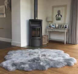 xxl Grey Australian Sheepskin Rug , Silver Grey, Gray, Six Skins Genuine Rug, Throw Fur Sofa Cover Bed Cover, Hygge - thumbnail 1