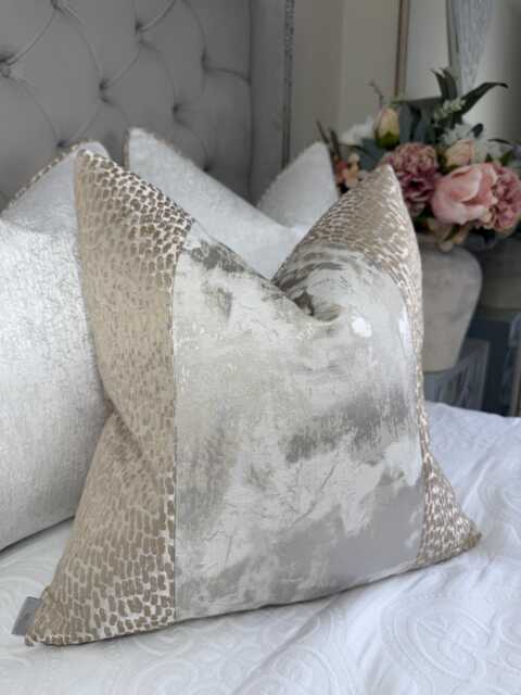Gold Champagne Cushion Cover Antelope/Tessere Modern Glam Pillow Case Handmade in Uk, Interior Designer - image 1