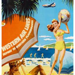 Reprint Of A Vintage Airline Travel Poster - Southern California By Western - thumbnail 3