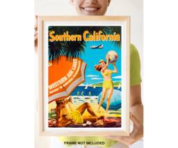 Reprint Of A Vintage Airline Travel Poster - Southern California By Western - thumbnail 1