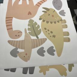 Sale Cute Dinosaurs, Removable Decals, Kids Wall Decal, Nursery Decor, Wall Stickers, Decor, 40Stickers/Pack Bedroom Decal - thumbnail 4