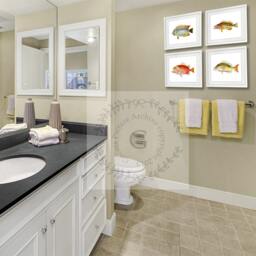 Tropical Fish Wall Art Decor For Bathroom Set Of 4 Unframed Tropical Fish Bathroom Decor - thumbnail 2