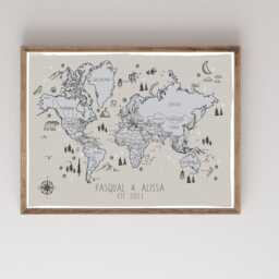Personalised Camping Sketches Edition - Scratch Off Map Hand Drawn Illustrated World Atlas - thumbnail 2