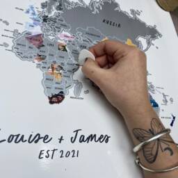 Personalised Camping Sketches Edition - Scratch Off Map Hand Drawn Illustrated World Atlas - thumbnail 3