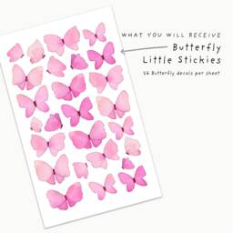 Butterfly Fabric Wall Decal - Watercolour Nursery Decor Stickers - thumbnail 3
