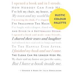 I Opened A Book Poem By Julia Donaldson, Book Lover Gift, Bookworm Reading Quote Print - thumbnail 3