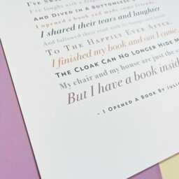 I Opened A Book Poem By Julia Donaldson, Book Lover Gift, Bookworm Reading Quote Print - thumbnail 2