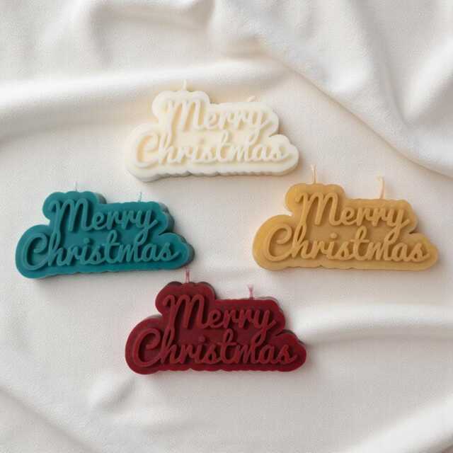 Merry Christmas Soy Wax Candle Handmade Holiday Decor - image 1