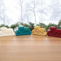 Merry Christmas Soy Wax Candle Handmade Holiday Decor - thumbnail 2