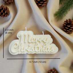 Merry Christmas Soy Wax Candle Handmade Holiday Decor - thumbnail 3