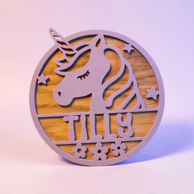 Personalised Unicorn Head Wall Home Decor Sign - image 1