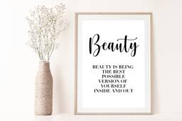 Beauty Wall Print, Room Salon Dressing Decor, Fashion Girly Motivational Quote Girls Bedroom - thumbnail 1