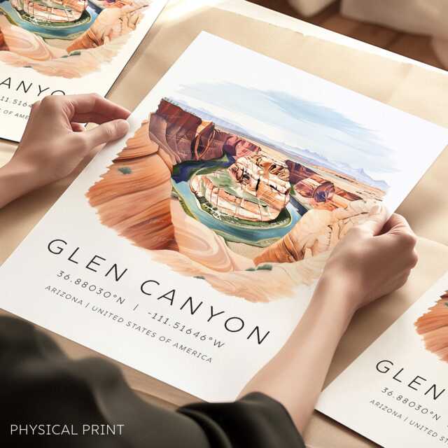 Glen Canyon Nation Park, Horseshoe Bend, Arizona Travel Print, Usa Wall Prints, Decor, Gifts, Art Prints - image 1