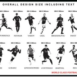 World Class Footballers - Vinyl Transfer Wall Stickers Neymar Ozil Imbrahimovic Suarez Lewandowski Coutinho - thumbnail 3