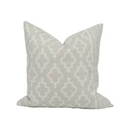 Schumacher - Jake Soft Grey Moroccan Inspired Geometric Cushion Cover Handmade Throw Pillow Designer Home D??cor - thumbnail 1