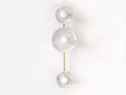 White Marble & Brass Triple Wall Sconce Light Vanity Fixture Powder Room Lights Bathroom Lighting Unique