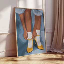 Yellow Heels Poster, Fashion Wall Art, Modern Figurative Print, Stylish Shoe Illustration, Contemporary Minimalist Decor - thumbnail 2