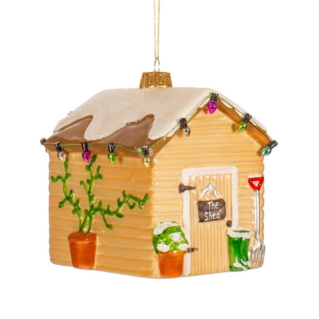 Garden Shed Glass Christmas Tree Decorations - Festive Winter Green Fingers Gardening Allotment Nature Planting Plant Grow Wellies Gift - image 1