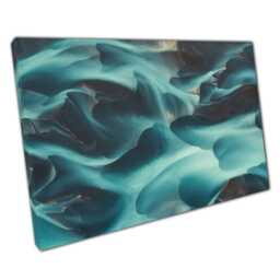 stunning Glacial River Aerial Photography Canvas Print - Iceland Nature Wall Art For Home & Office - thumbnail 1