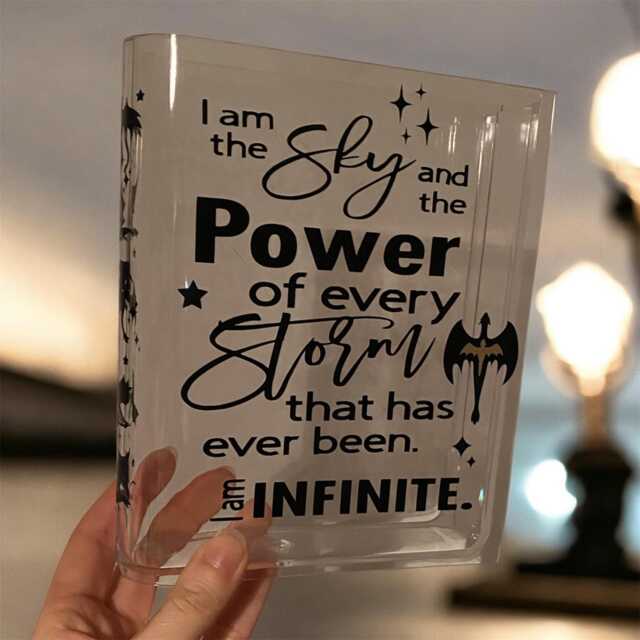 Fourth Wing Inspired Acrylic Book Vase - Dragon Emblem & Quote - image 1