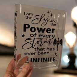 Fourth Wing Inspired Acrylic Book Vase - Dragon Emblem & Quote - thumbnail 1