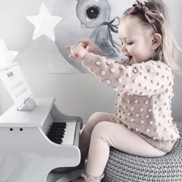 Crochet Pouf Ottoman Neutral Nursery Decor, Scandinavian Style - thumbnail 3