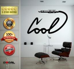 Word Cool in Audio Phono Stereo Cable Wire Music Studio Tools Wall Decal Vinyl Sticker Mural Room Decor L1764 - thumbnail 1