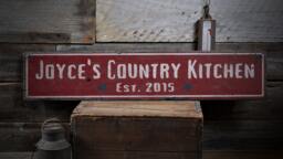 Country Kitchen Sign, Rustic Primitive Kitchen, Wall Decor - Hand Made Distressed Wood - thumbnail 1