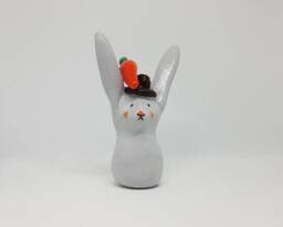 Artistic Rabbit Figurine Clay Ceramic Sculpture Gift Home Decor
