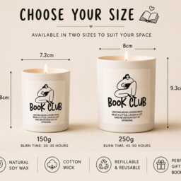 Book Club Candle Gift - Lover Reading Present Literary Birthday Candlebook - thumbnail 3