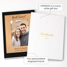 First Home Gifts, Personalised Engraved Wood Photo Frame - thumbnail 2