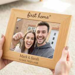 First Home Gifts, Personalised Engraved Wood Photo Frame - thumbnail 3