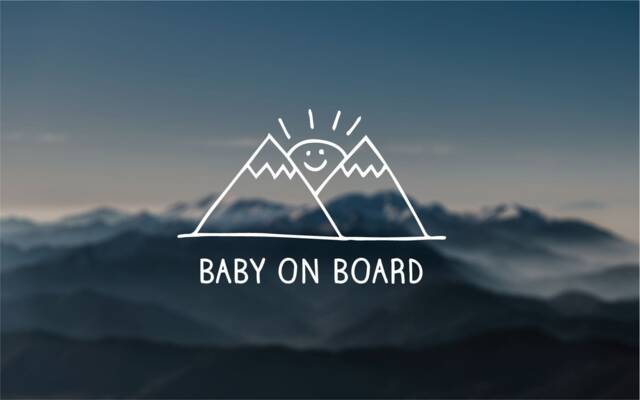 Baby On Board Decal, B??b?? ?? Bord Mountains Nature Wall Car Baby Window Shower Gift - image 1