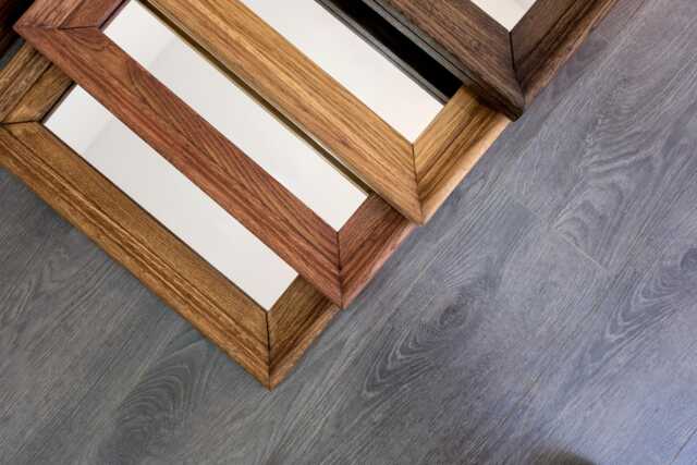Solid Oak Wall Mirror Modern Rectangular Wood Frame, Beveled Edge - image 1