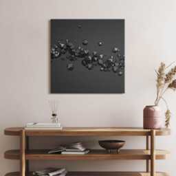 3D Shapes Abstraction Canvas, Picture Wall Hanging, Gray Decor, Abstraction Canvas Print - thumbnail 3