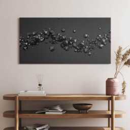 3D Shapes Abstraction Canvas, Picture Wall Hanging, Gray Decor, Abstraction Canvas Print - thumbnail 1