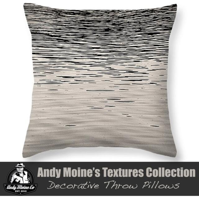 Black & White Throw Pillow, Sunset Reflections On The Great Salt Lake, Utah & Photography, Fine Art Pillow - image 1