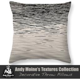 Black & White Throw Pillow, Sunset Reflections On The Great Salt Lake, Utah & Photography, Fine Art Pillow - thumbnail 1
