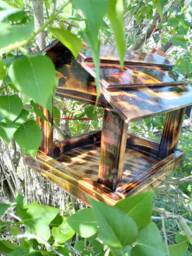 Reclaimed Wood Barn Style Roof Feeder - thumbnail 1