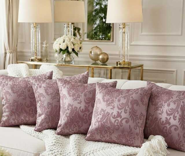 Red Floral Cushion Covers - Set Of 4 - 16x16 - image 1