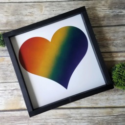 Rainbow Heart Wall Art, Love Is Decor, Framed Sign, Gay Pride Lgbtq Home Queer Decorations - thumbnail 2